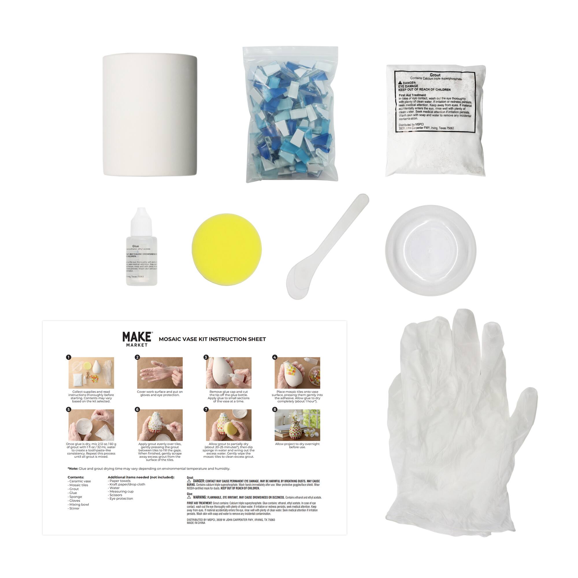 Blue Wave Mosaic Vase Kit by Make Market®